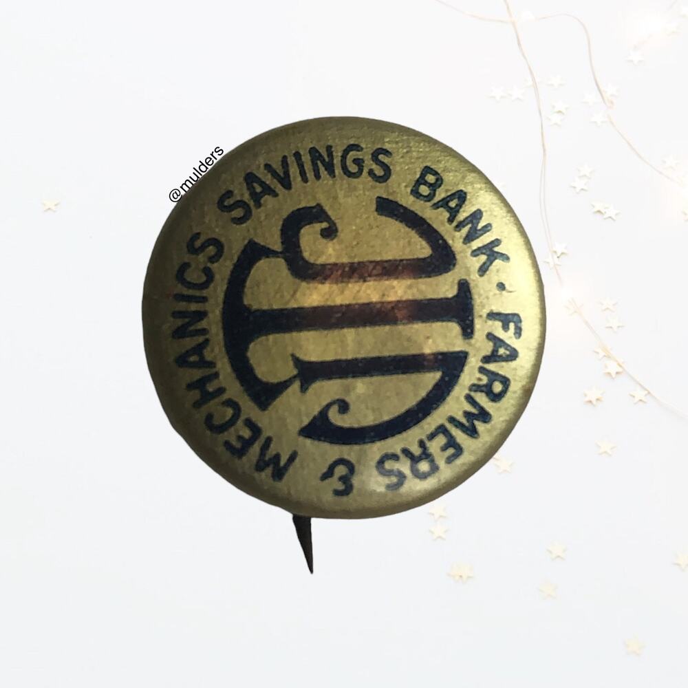 Vintage F&M Farmers & Mechanics Savings Bank Pin Made in Newark New Jersey